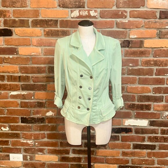White House Black Market Sage Mint Pret Jacket Size 14 - Picture 1 of 5